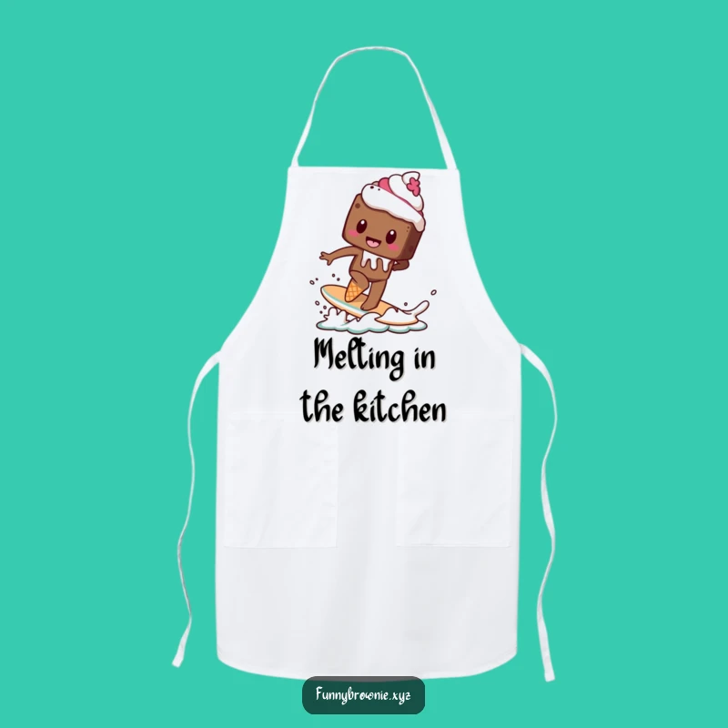 Funny Brownie Surf Apron - Hilarious Melting Dessert Baker's Gift