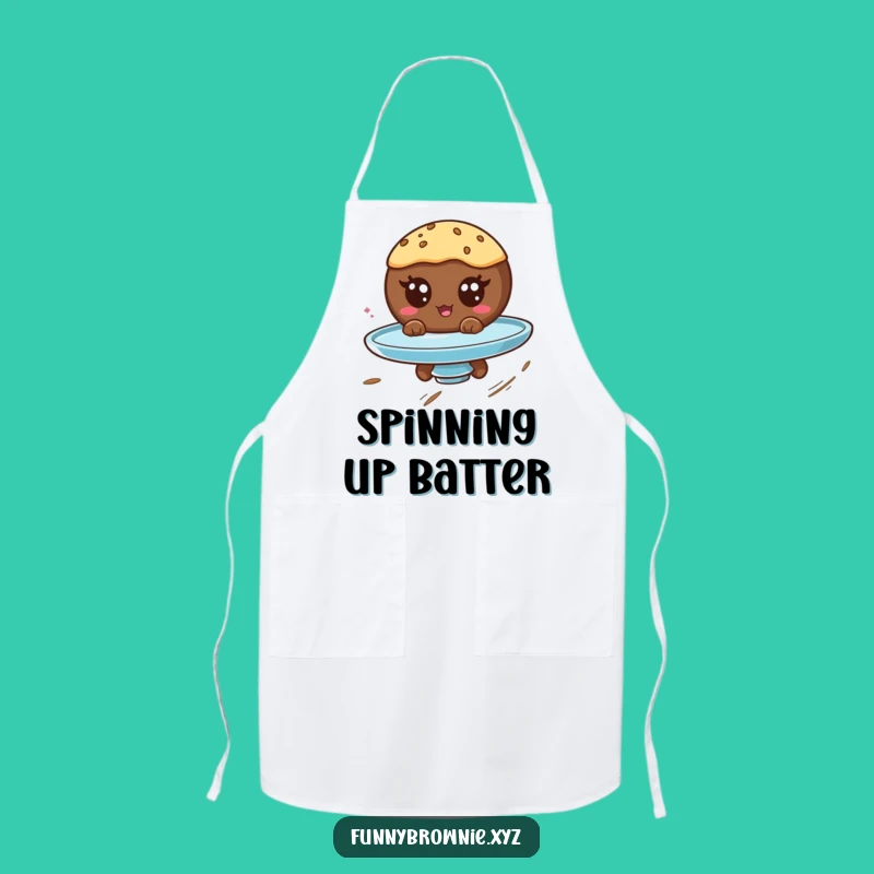 Funny Brownie Spin Apron - Hilarious Googly Eyed Baker's Gift