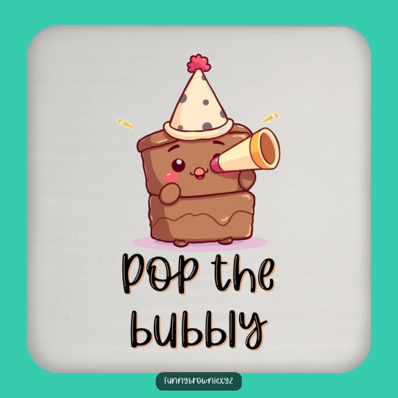 Funny Brownie Party Coaster - Hilarious Dessert Celebration Table Gift