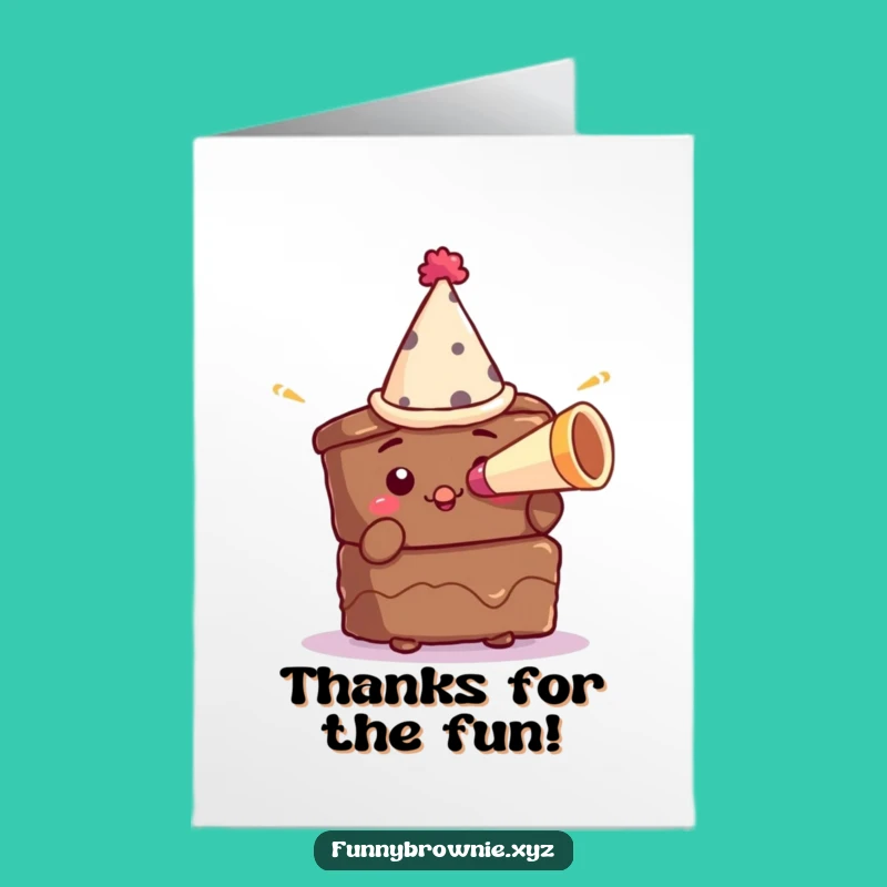 Free Printable Thank You Card: Brownie Party Horn Blast of Thanks!