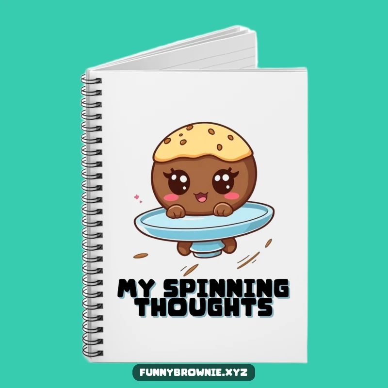 Funny Brownie Spin Notebook - Hilarious Googly Eyed Dessert Journal Gift