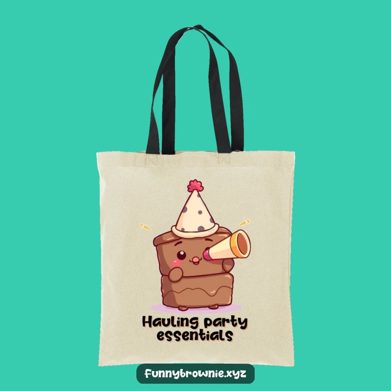 Funny Brownie Party Tote Bag - Hilarious Dessert Celebration Carryall Gift